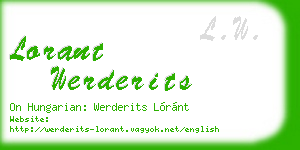 lorant werderits business card
